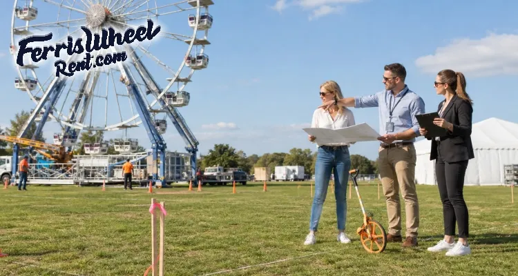 Event planner reviewing space for a large private event attraction
